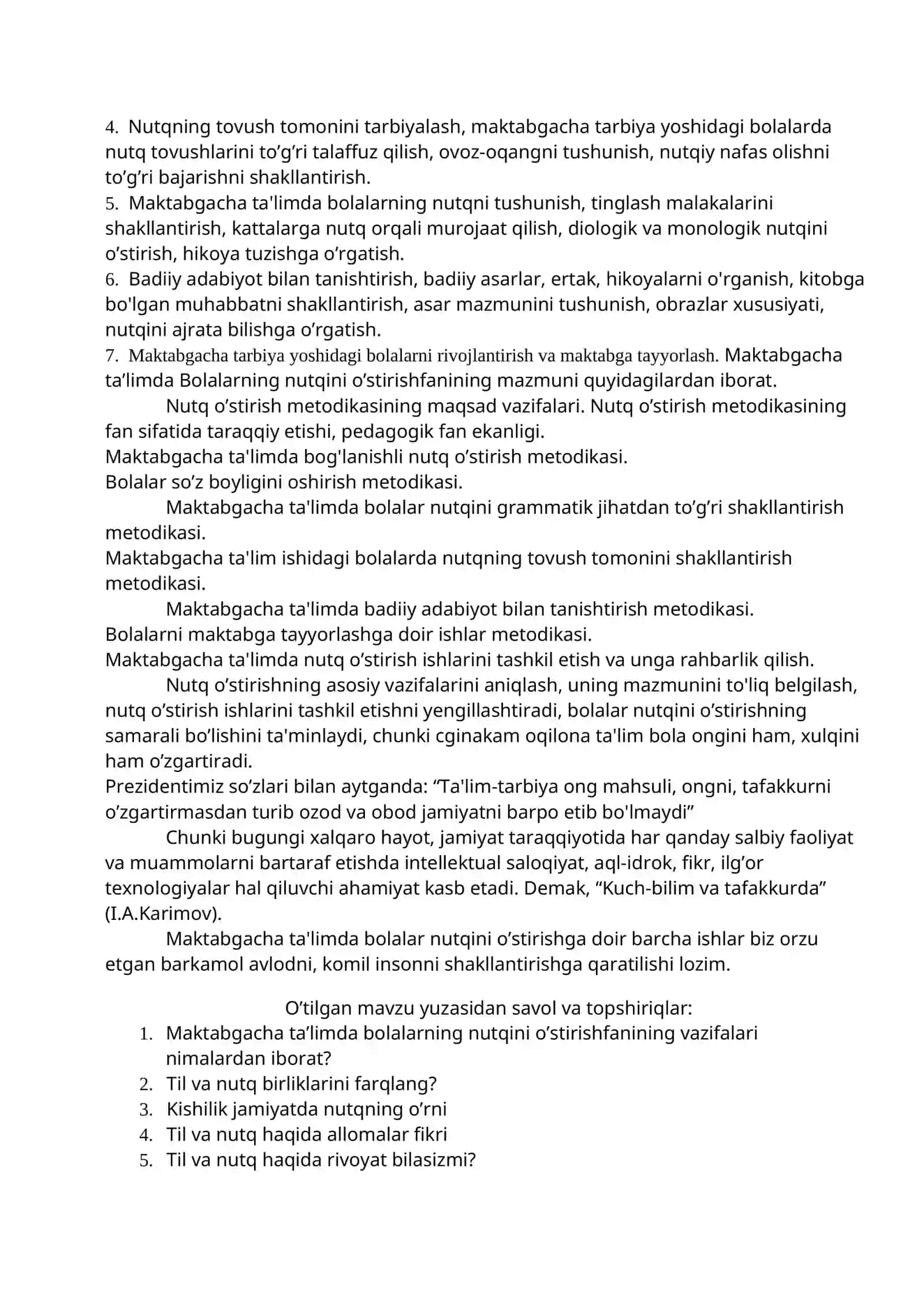 Bolalarning nutqini o ’stirish fanining asosiy nazariy matni 4