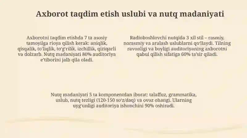Radioboshlovchining auditoriya ongini shakllantirishdagi asosiy vazifalari 4