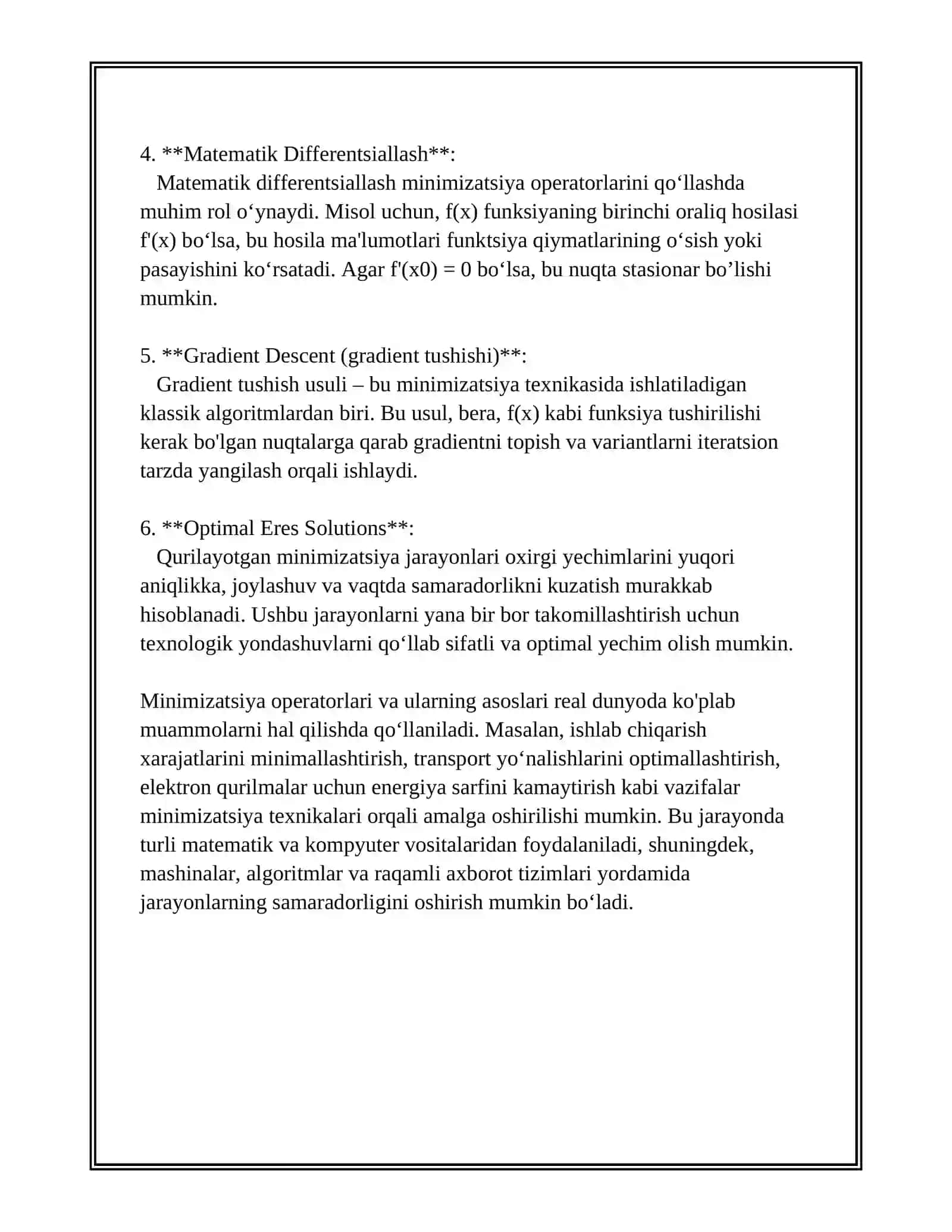 MINIMIZATSIYA OPERATORI 4