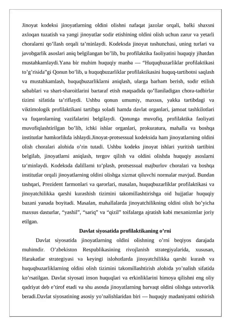 Jinoyatlarning oldini olish choralari 4