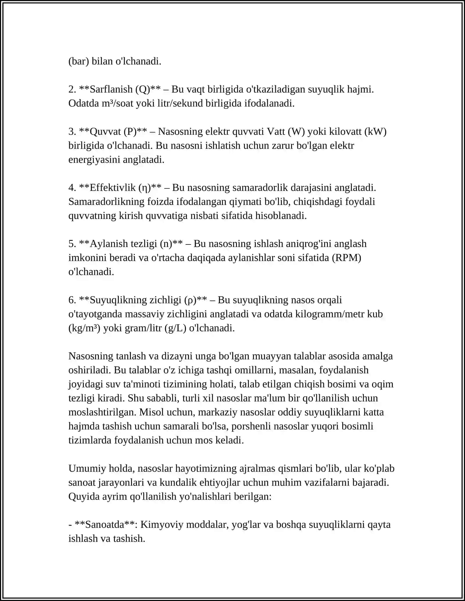 NASOSLAR KLASSIFIKASIYALARI PORSHENLI NASOSLAR 4