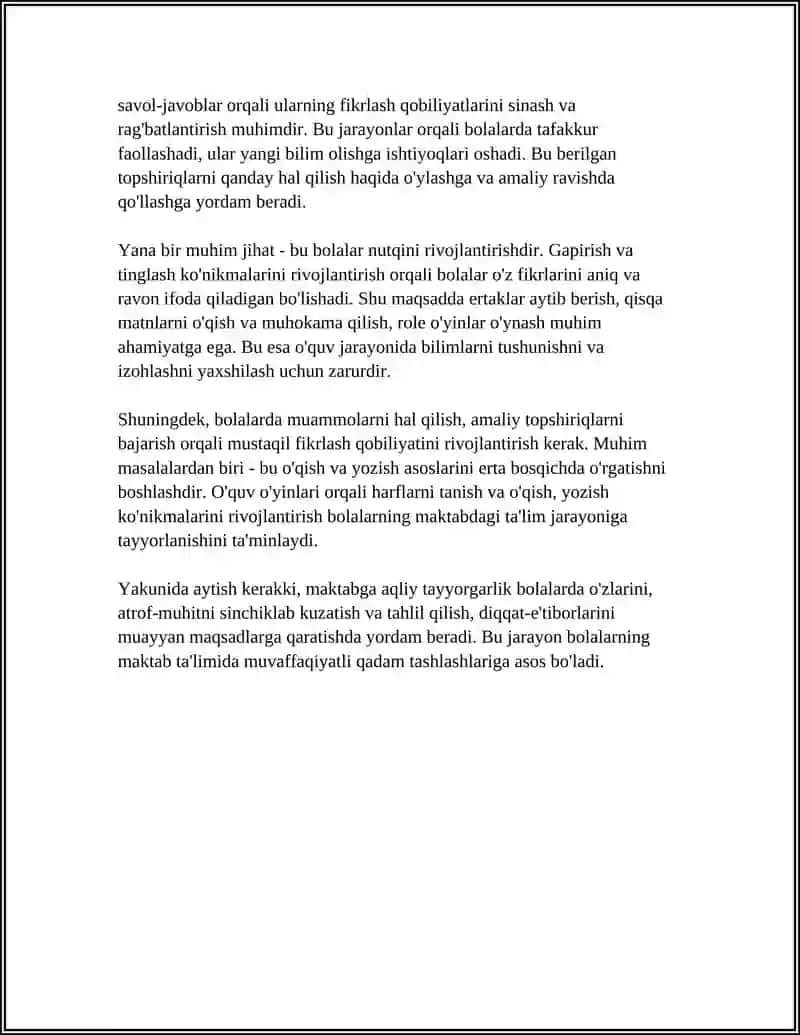 Maktabga aqliy tayyorgarlik: fikrlash va diqqatni rivojlantirish 4