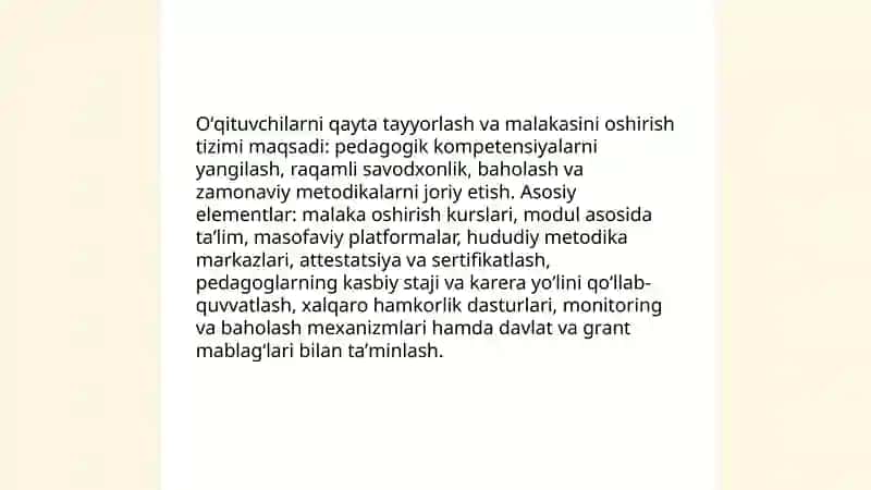 Oʻzbekistonda kurrikulum va oʻquv dasturlarini modernizatsiyalash 4