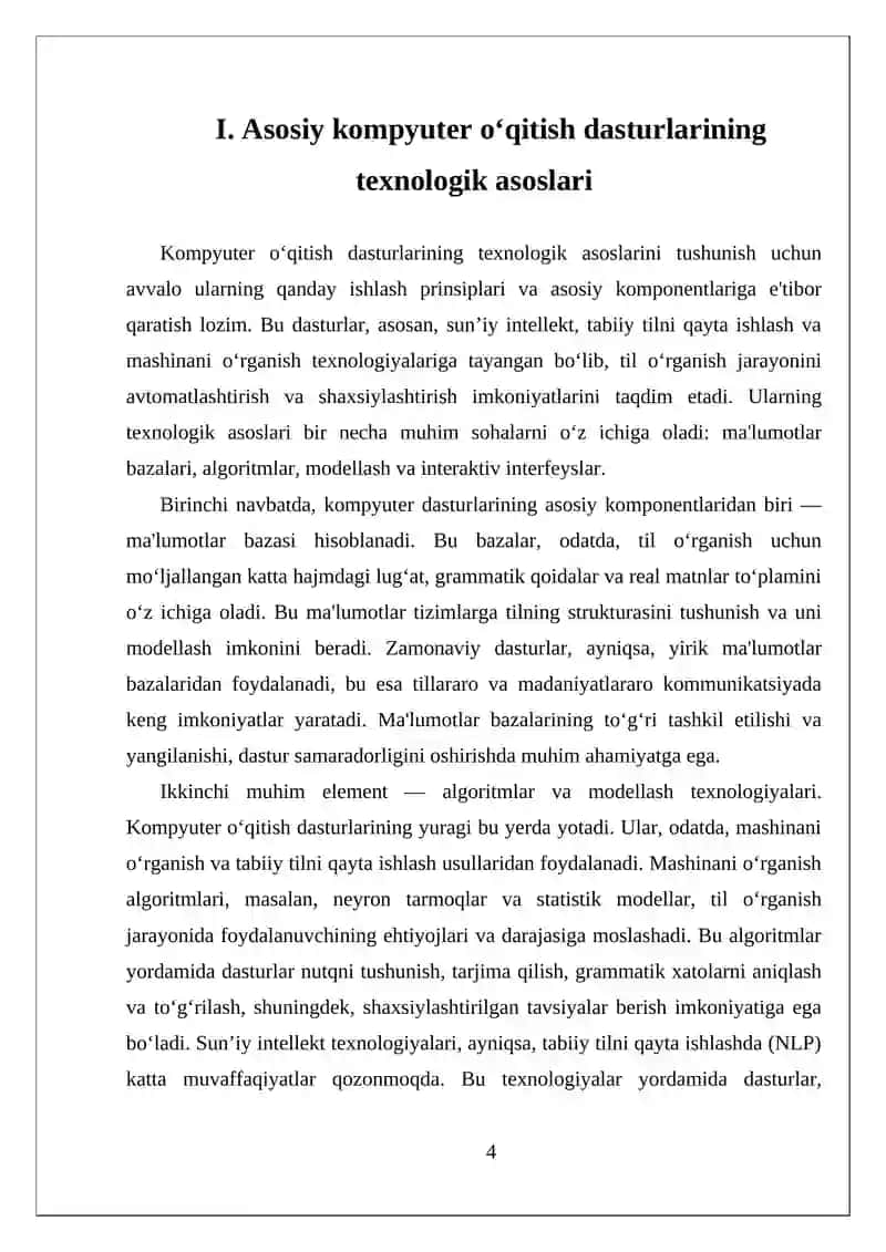 O’RGANILAYOTGAN TIL BO'YICHA MAVJUD KOMPYUTER O‘QITISH DASTURLARI 4