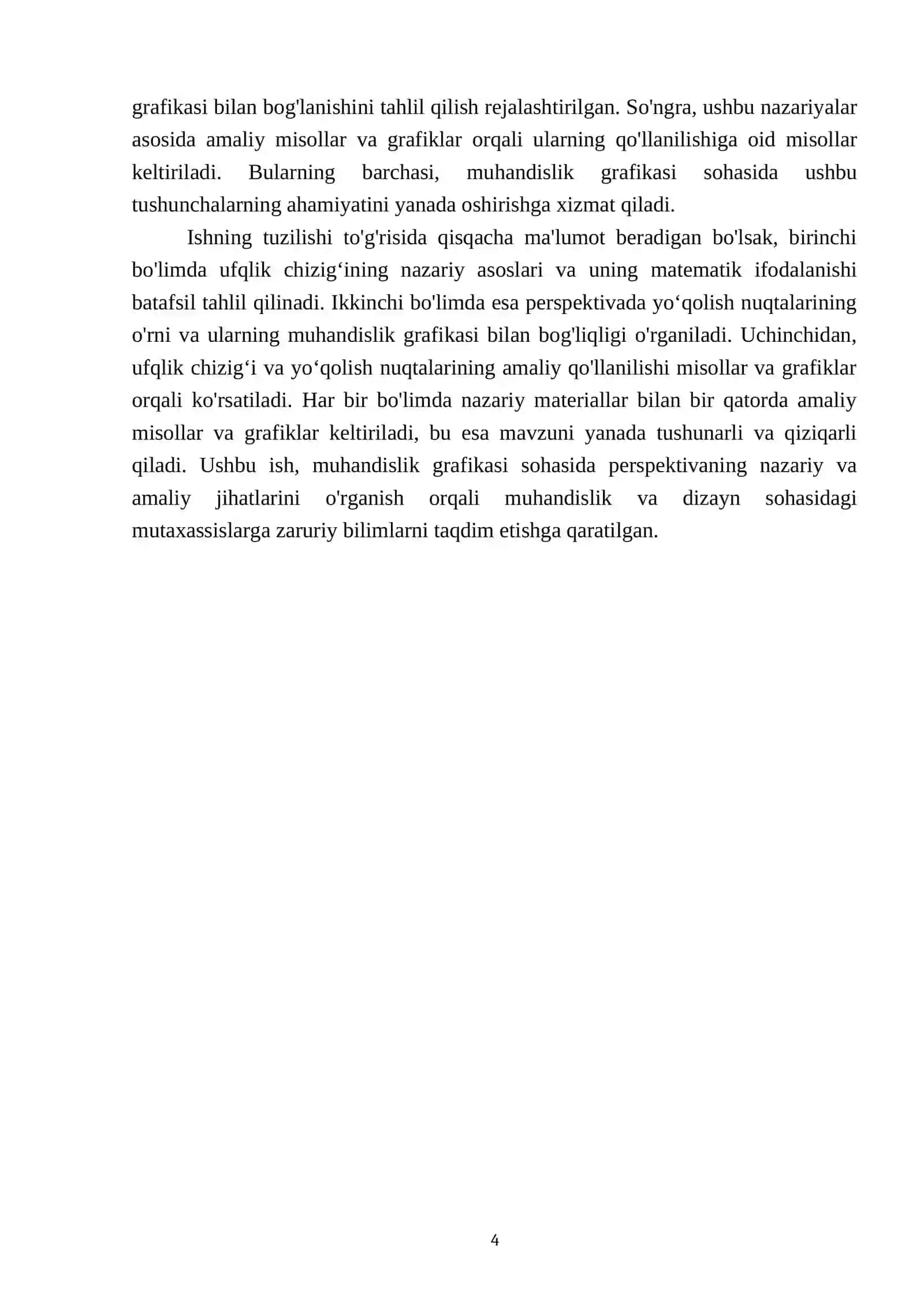 Ufqlik chizig‘i va yo‘qolish nuqtalarining perspektivadagi nazariy mohiyati 4