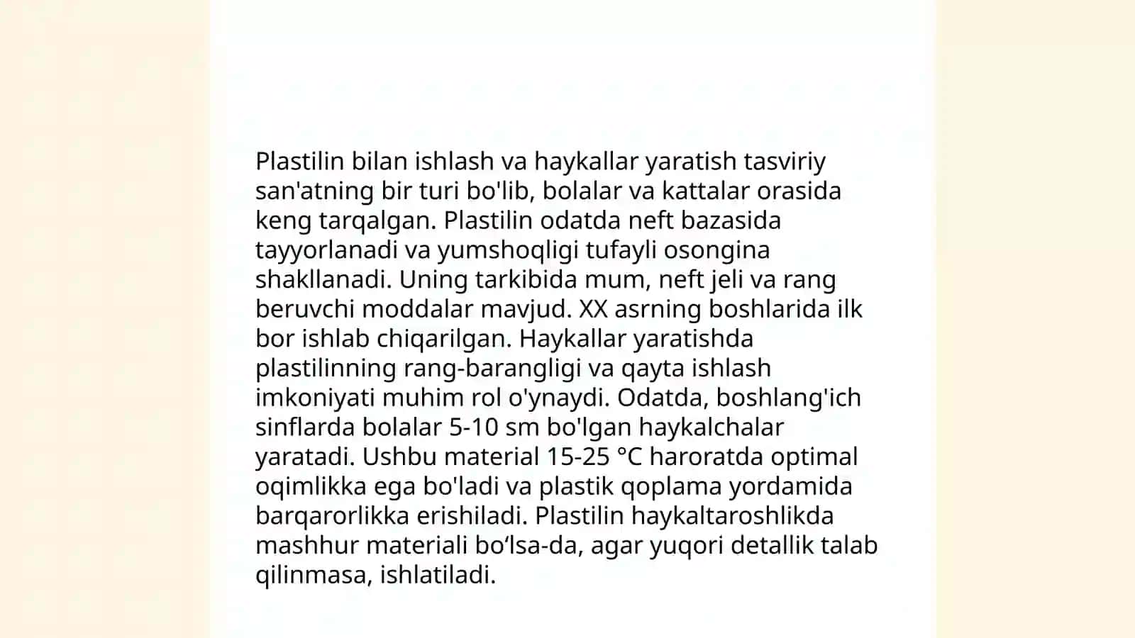 Boshlang'ich sinf texnologiya (1-2-3-4 sinflar) darslari uchun ishlanmalar tayyorlash 4
