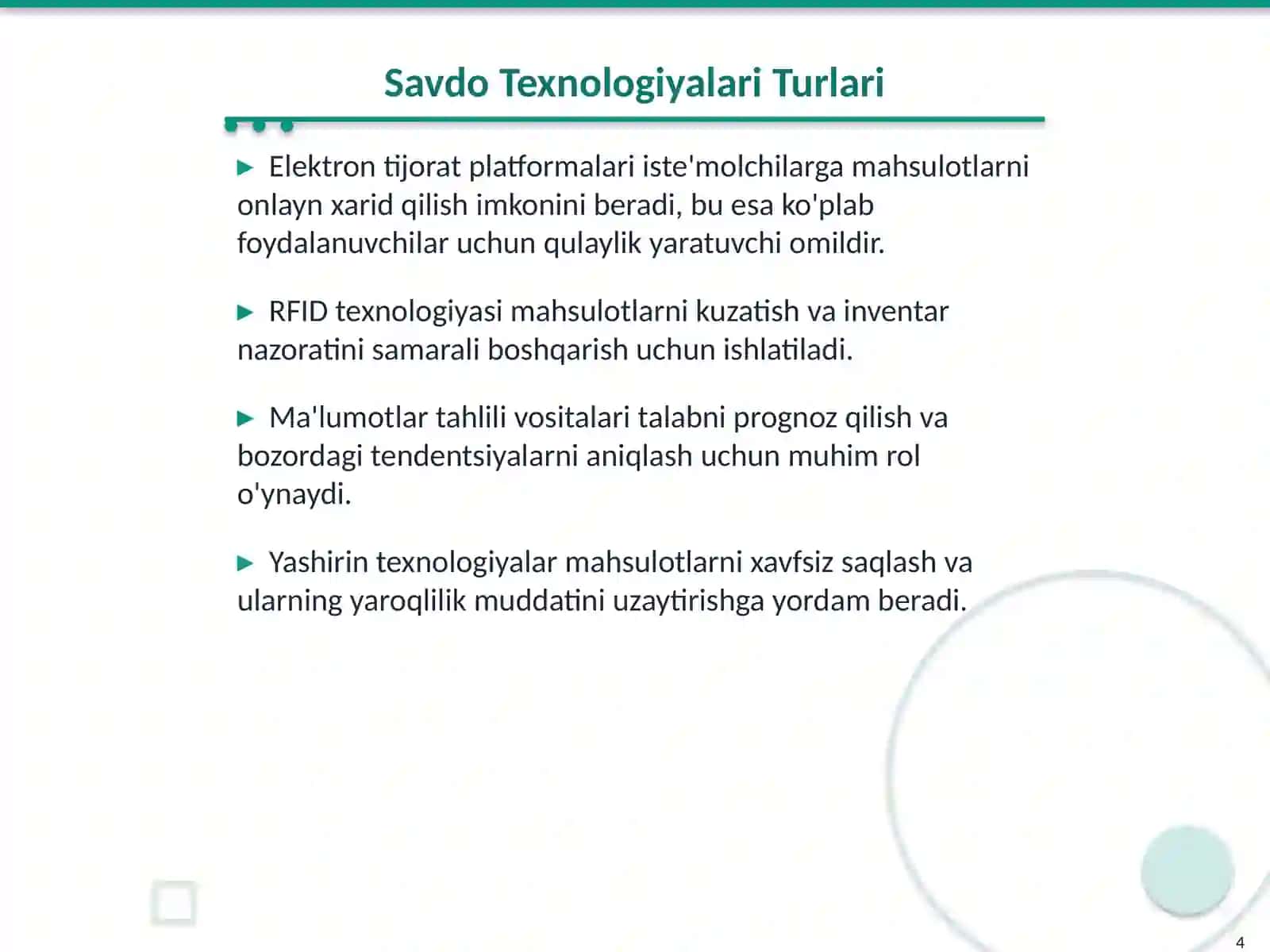Nooziq-ovqat Mahsulotlari Savdo Texnologiyasi 4