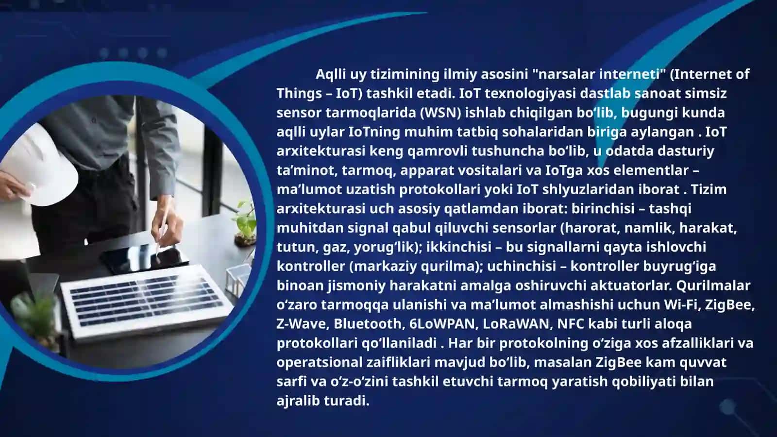 AQLLI UY LOYIHASINI ISHLAB CHIQISH, MAKETINI YARATISH VA ISHGA TUSHIRISH. 4