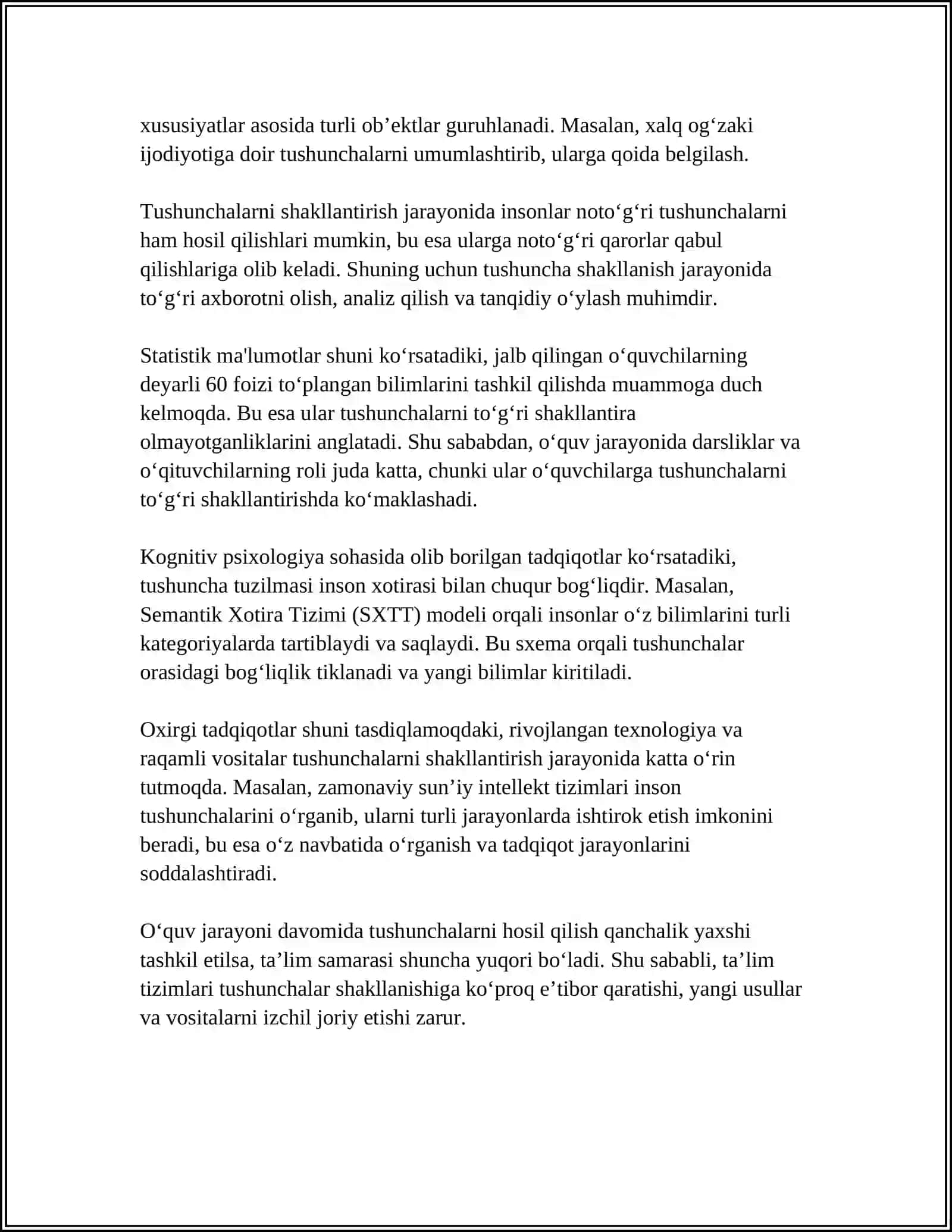 TUSHUNCHALARNING SHALKLANISHI VA QOLLANISHI. MANTIQ ILMINING FANLQR TIZIMIDAGI ORNI 4