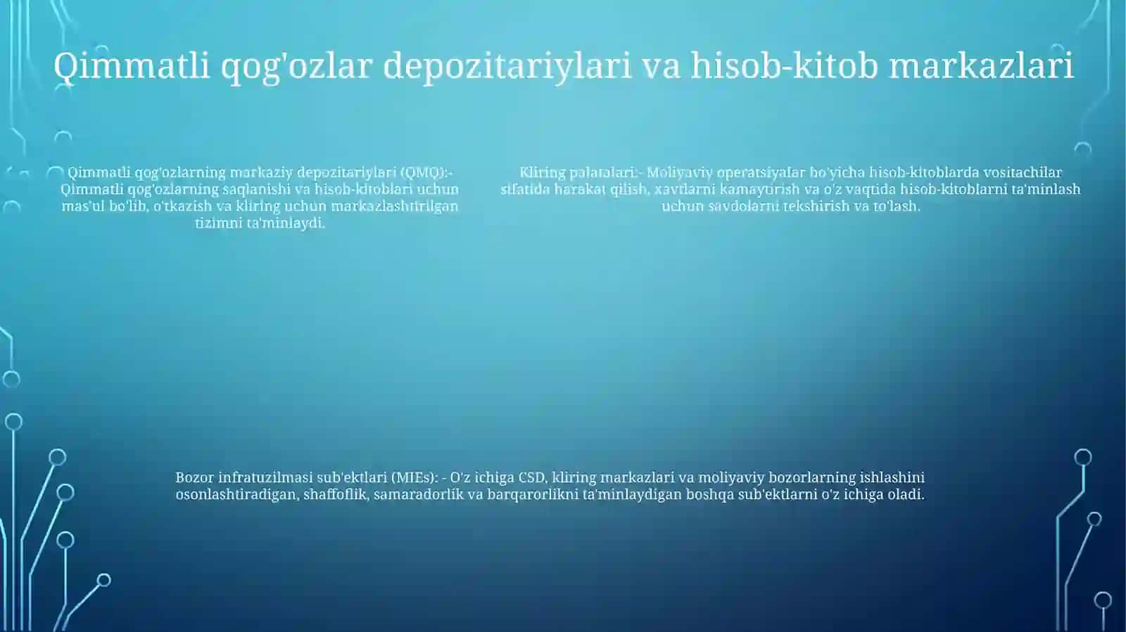 Biznes Subeyktlariga Hizmat Ko'RstuvchiBozorInfratuzilmalari 4