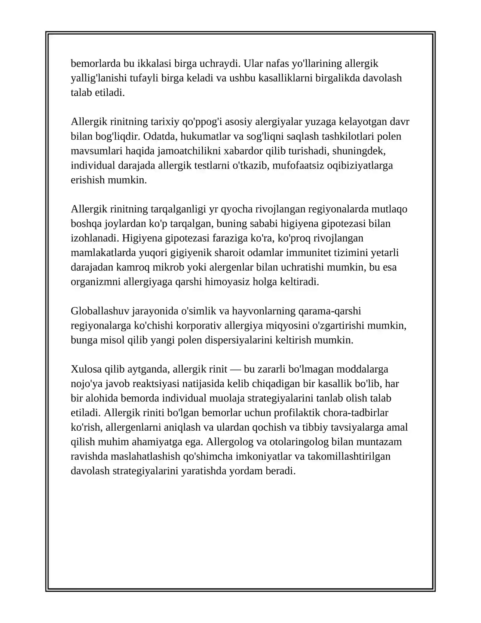 BURUN VA BURUN YONDOSH BO'SHLIQLARI KASALIKLARI REFERAT 4