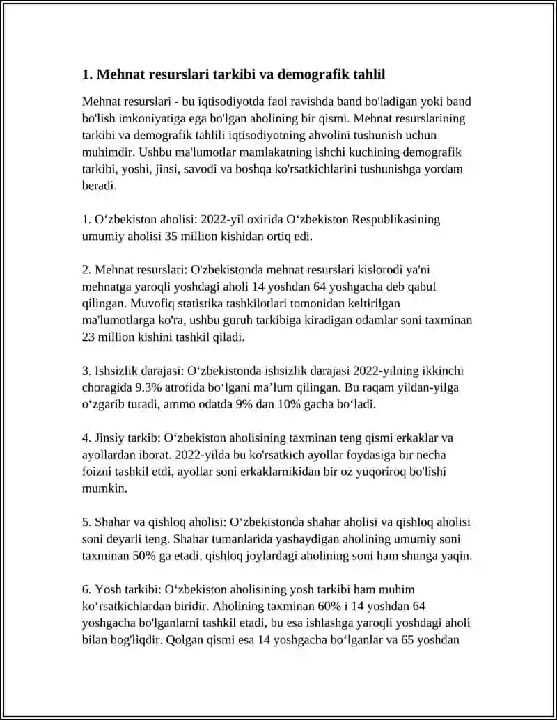MEHNAT RESURSLARI TAHLILI VA ULARDAN SAMARALI FOYDALANISH 4