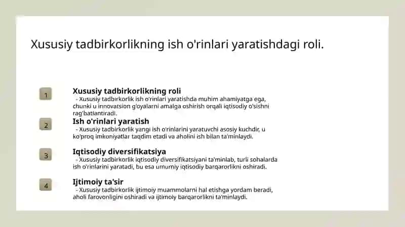 Kichik biznes va xususiy tadbirkorlik 4