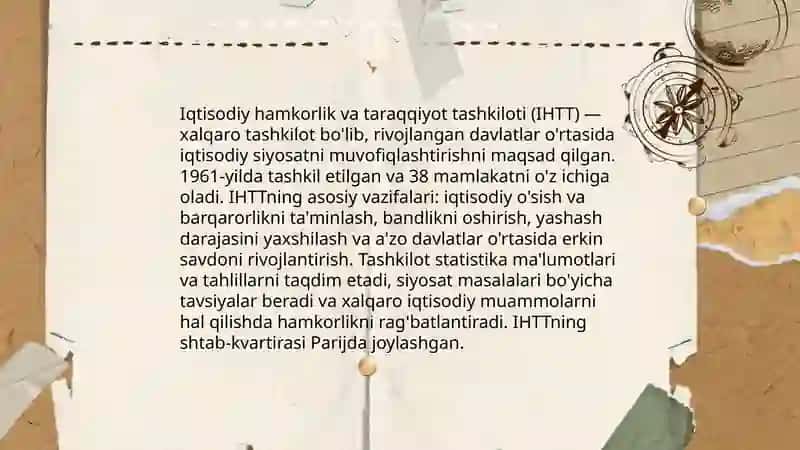 Yashil iqtisodiyotiga oʻtish jarayonini baxolashning Iqtisodiy xamkorlik taraqqiyot tashkiloti 4