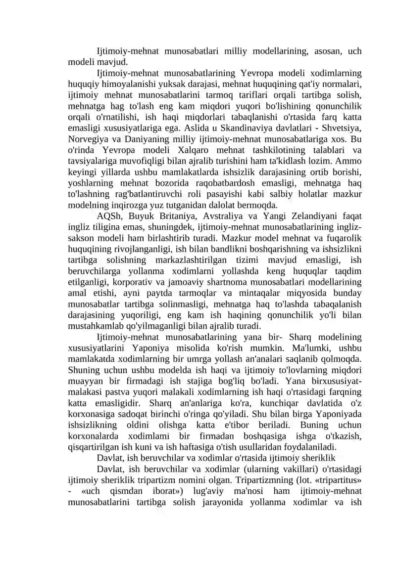 Ijtimoiy - mehnat munosabatlari va ularning tartibga solinishi 4