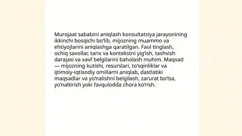 Maslahatlashuv jarayonlarining asosiy bosqichlari 4