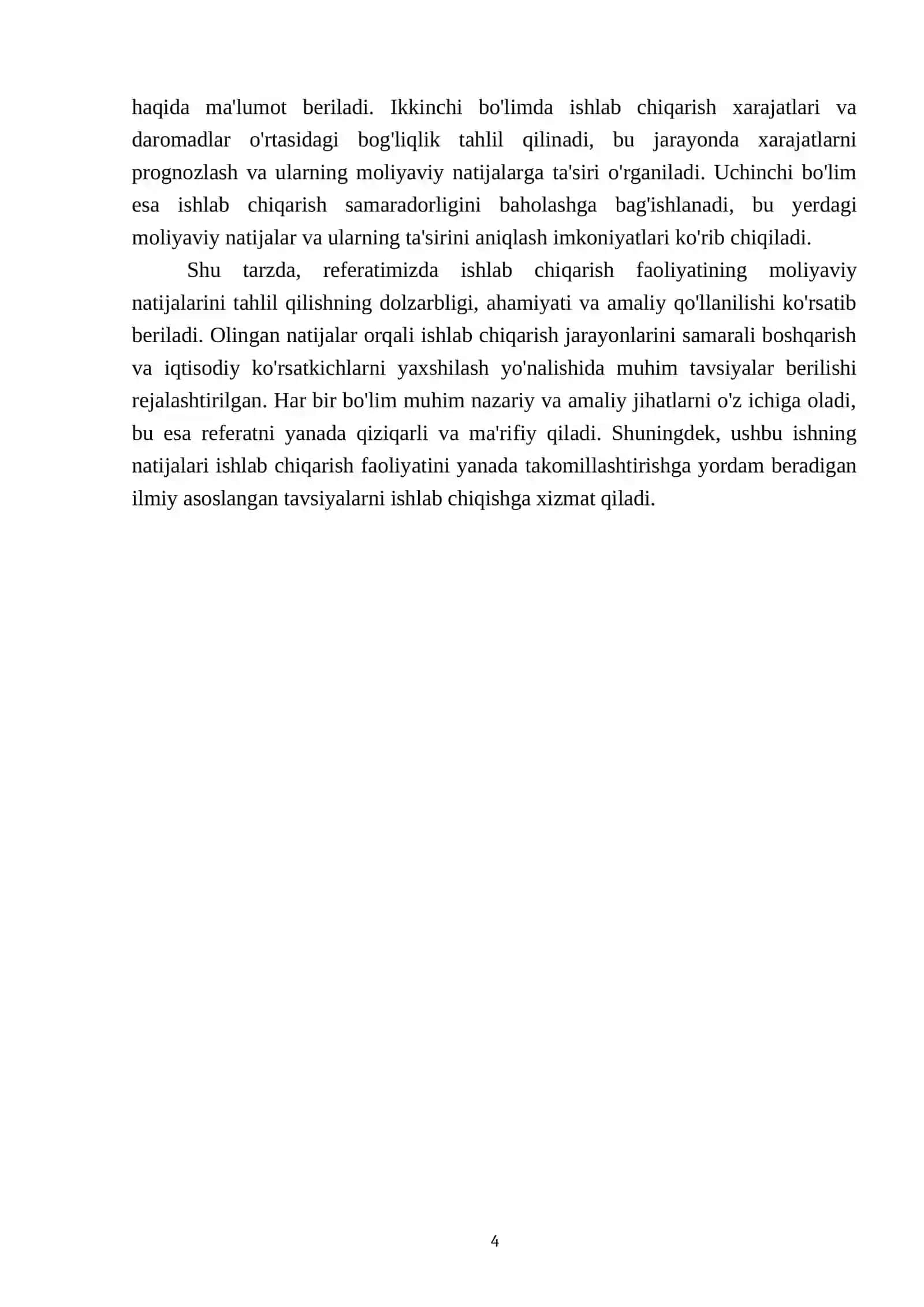 Asosiy ishlab chiqarish faoliyatining moliyaviy natijalarini tahlili 4