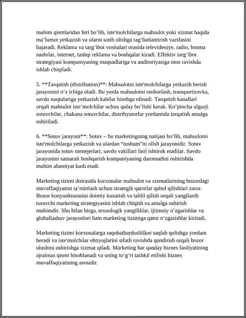 MARKETING TIZIMI HAQIDA TUSHUNCHA VA TAMOQ MARKETINGLARI 4