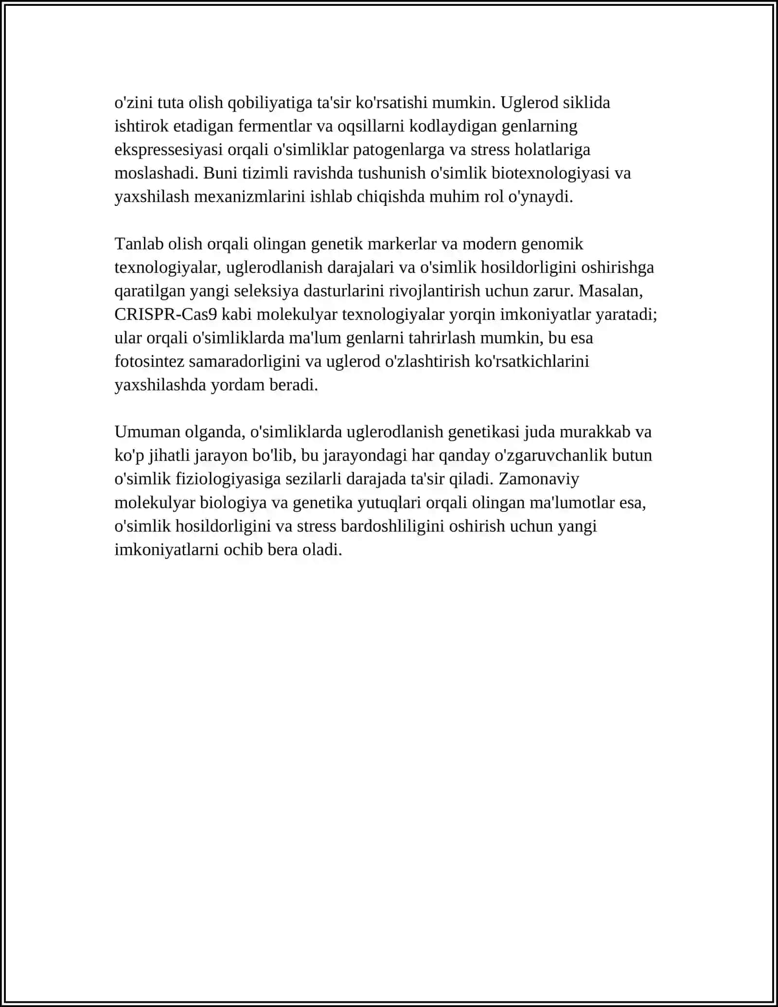 UGLERODLARNING OLINISH VA XOSSALARIGA BOGʻLIQ GENETIK OʻZGARISHLAR 4