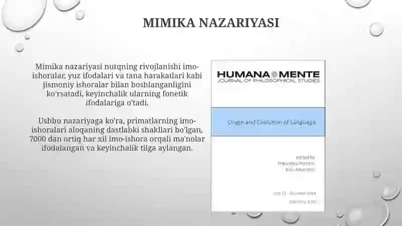 Tilning paydo bòlishi tòĝrisidagi nazariyalar 4