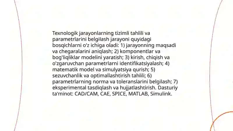 Loyiha talablarini va texnologik maqsadlarni aniqlash 4