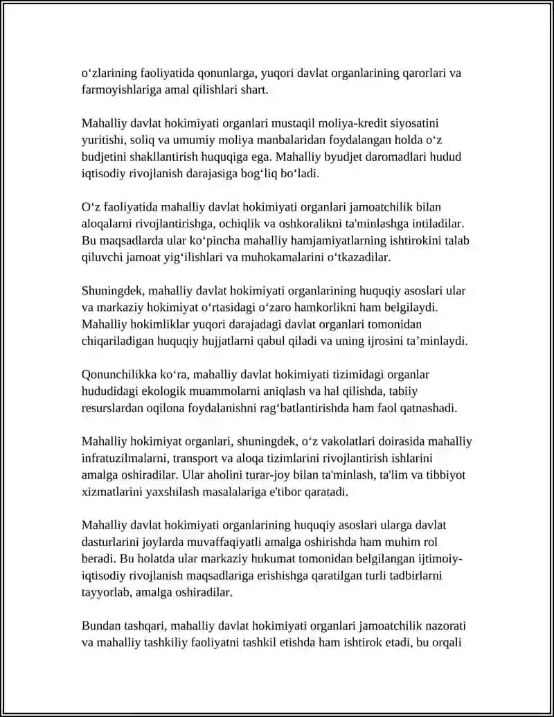 MAHALLIY DAVLAT HOKIMIYATI ORGANLARI VA TIZIMI 4