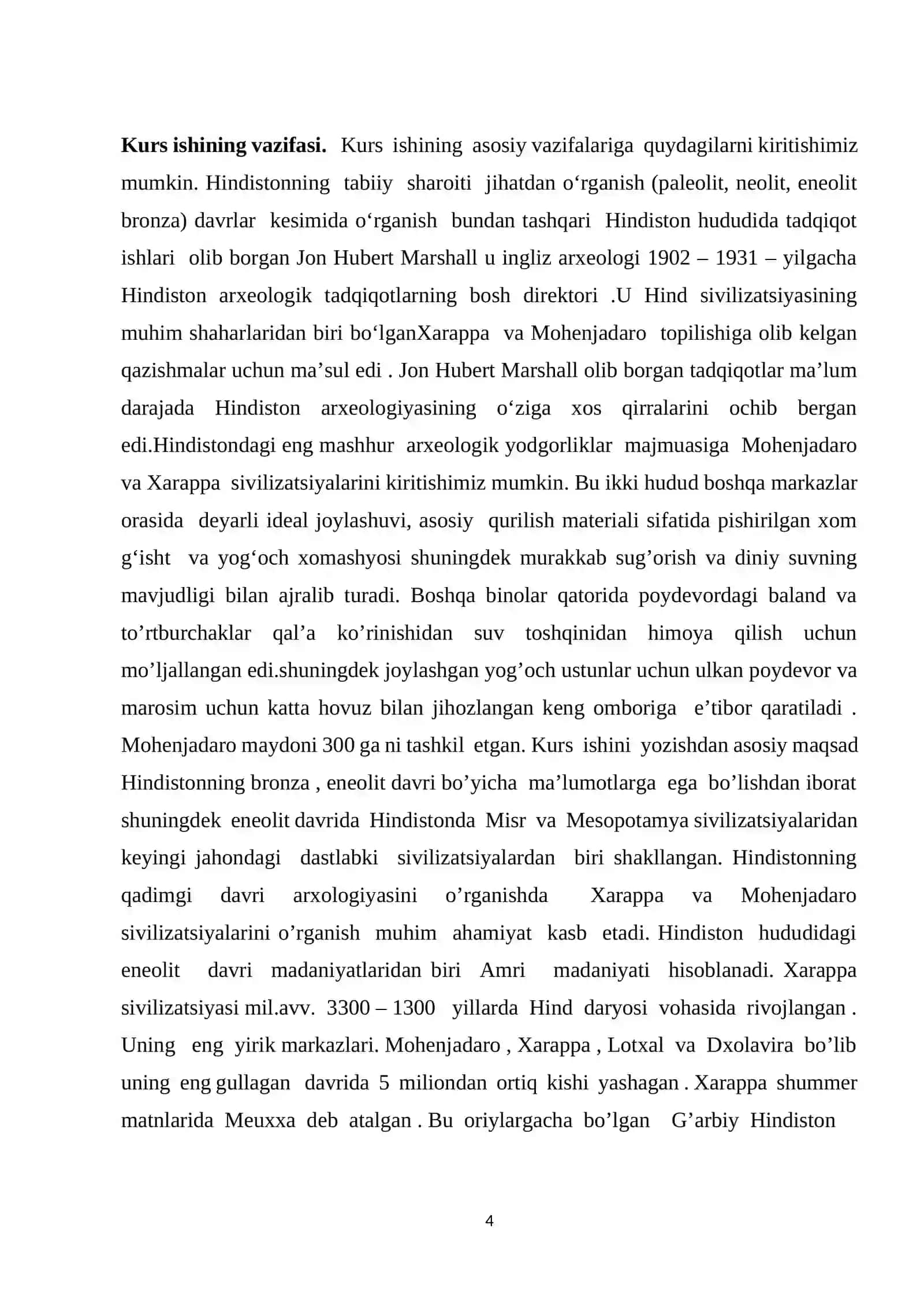 HINDISTONNING QADIMGI DAVR ARXEOLOGIYASI KURS ISHI 4