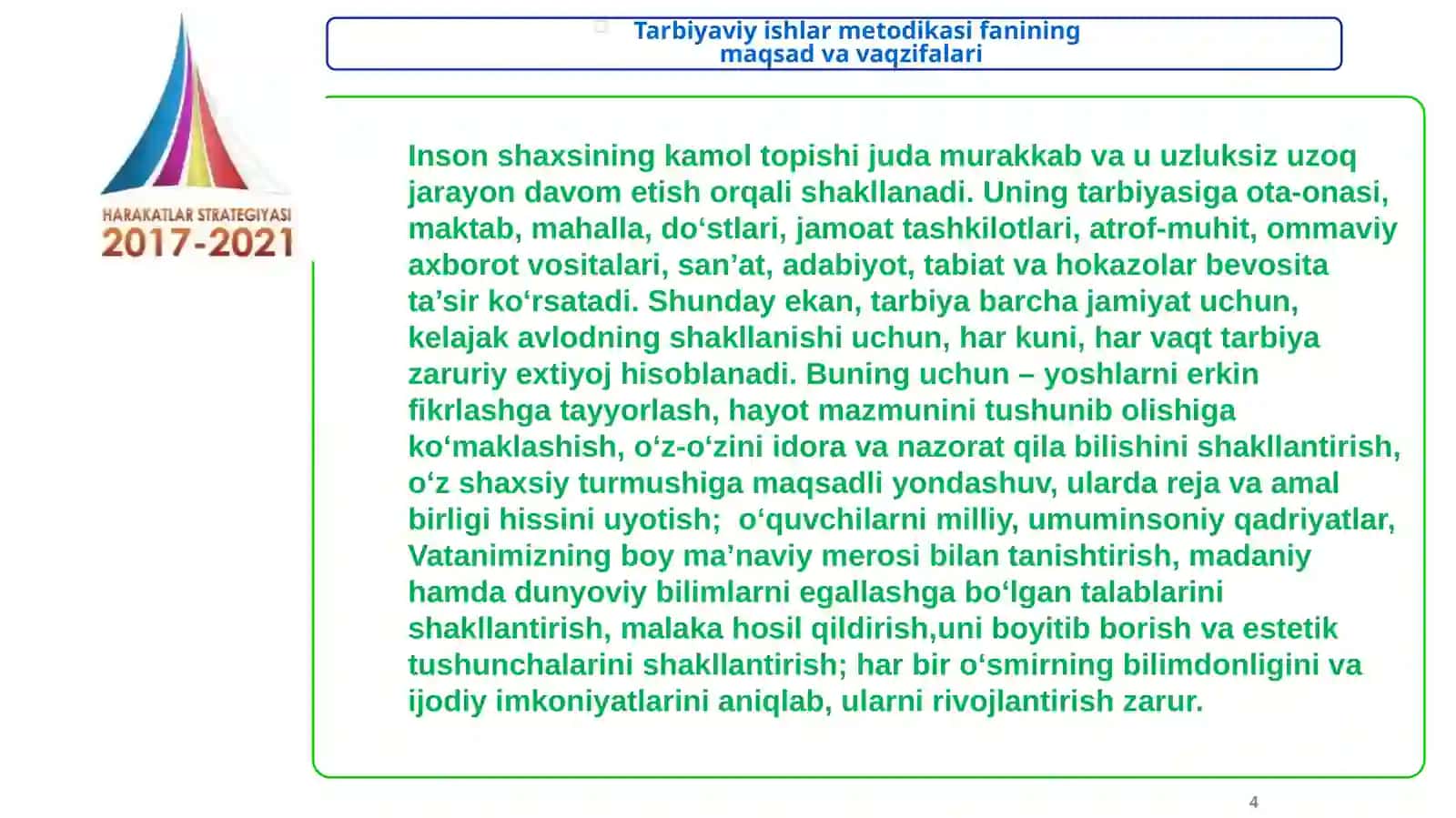 Tarbiyaviy ishlar metodikasi fani haqida tushuncha 4