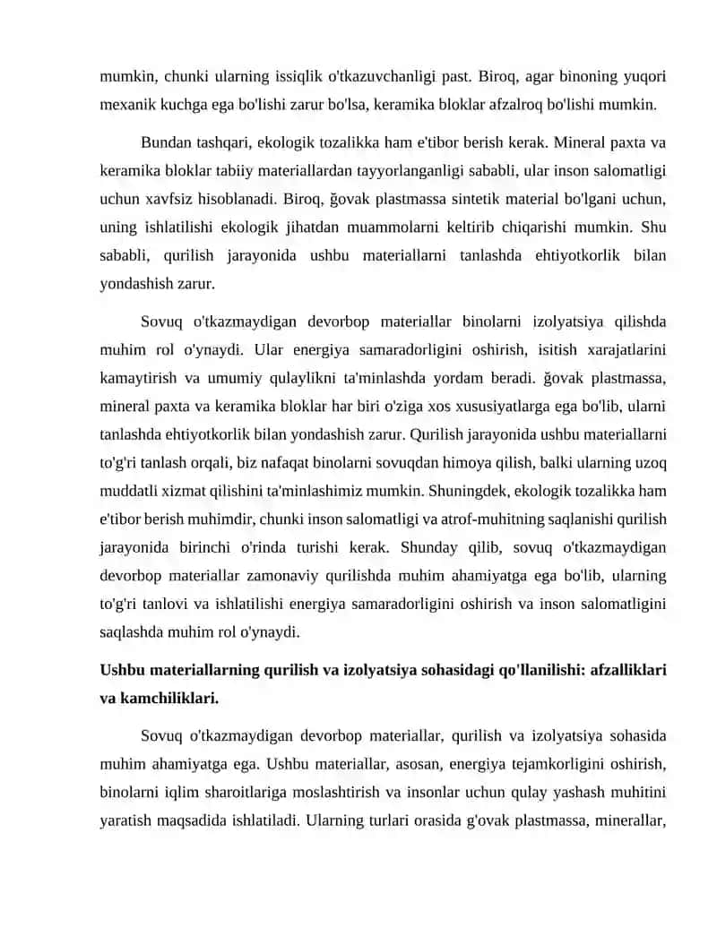 Sovuq òtkazmaydigan devorbop materiallar ğovak plastmassa meniral paxtadan devorbop materiallar keramik bloklar 4