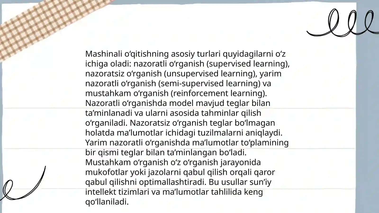 Mashinali o'qitishi va ma'lumotlarni intellektual tahlili 4