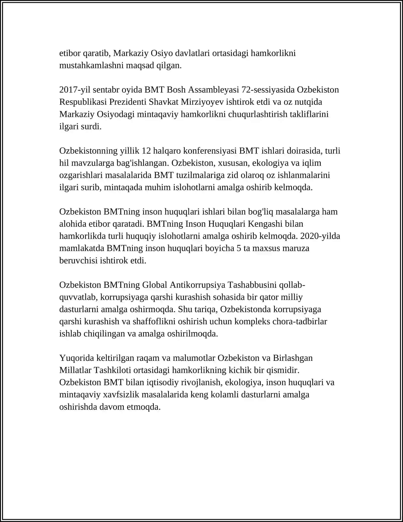 O‘ZBEKISTON RESPUBLIKASI OLIY TA’LIM FAN VA INNOVATSIYA VAZIRLIGI 4