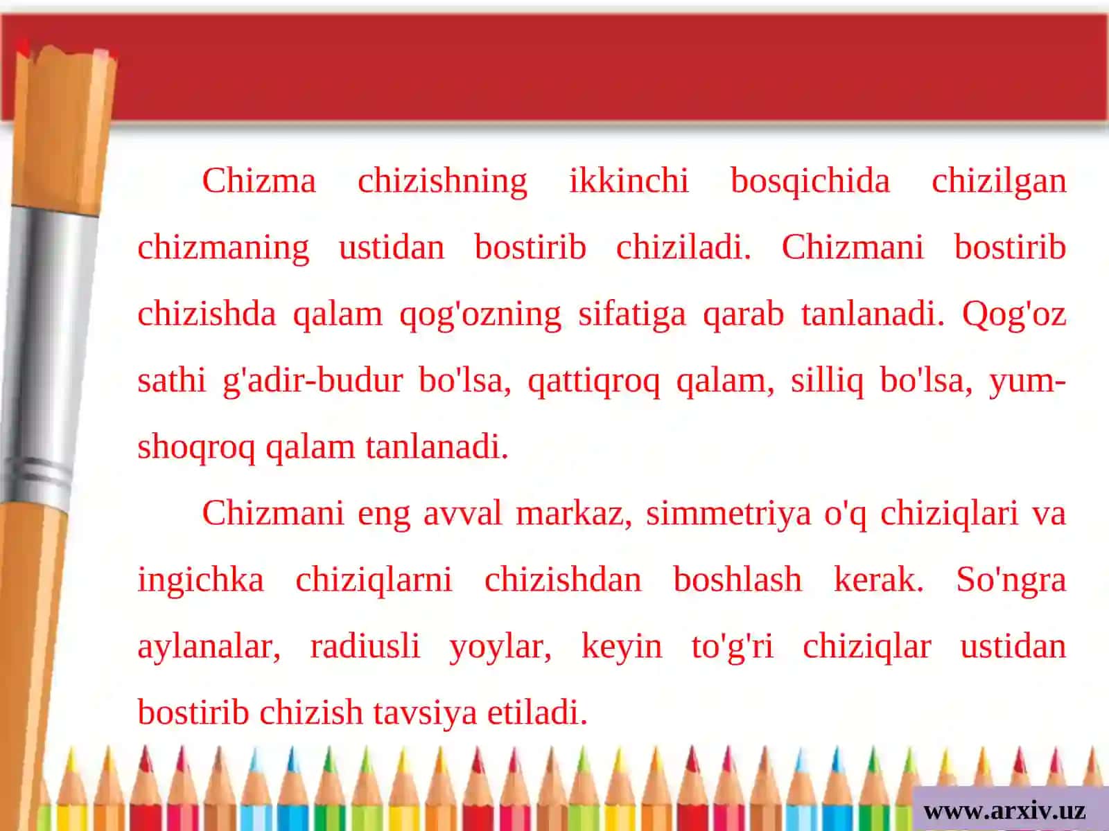 8-sinf chizmachilik darsligi asosida 2-mavzu 4