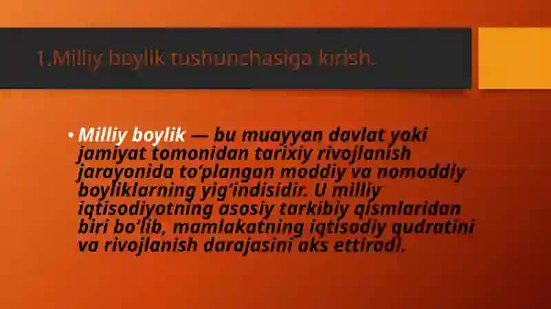 Milliy boylik tushunchasi va uning tarkibiy tuzilishi 4