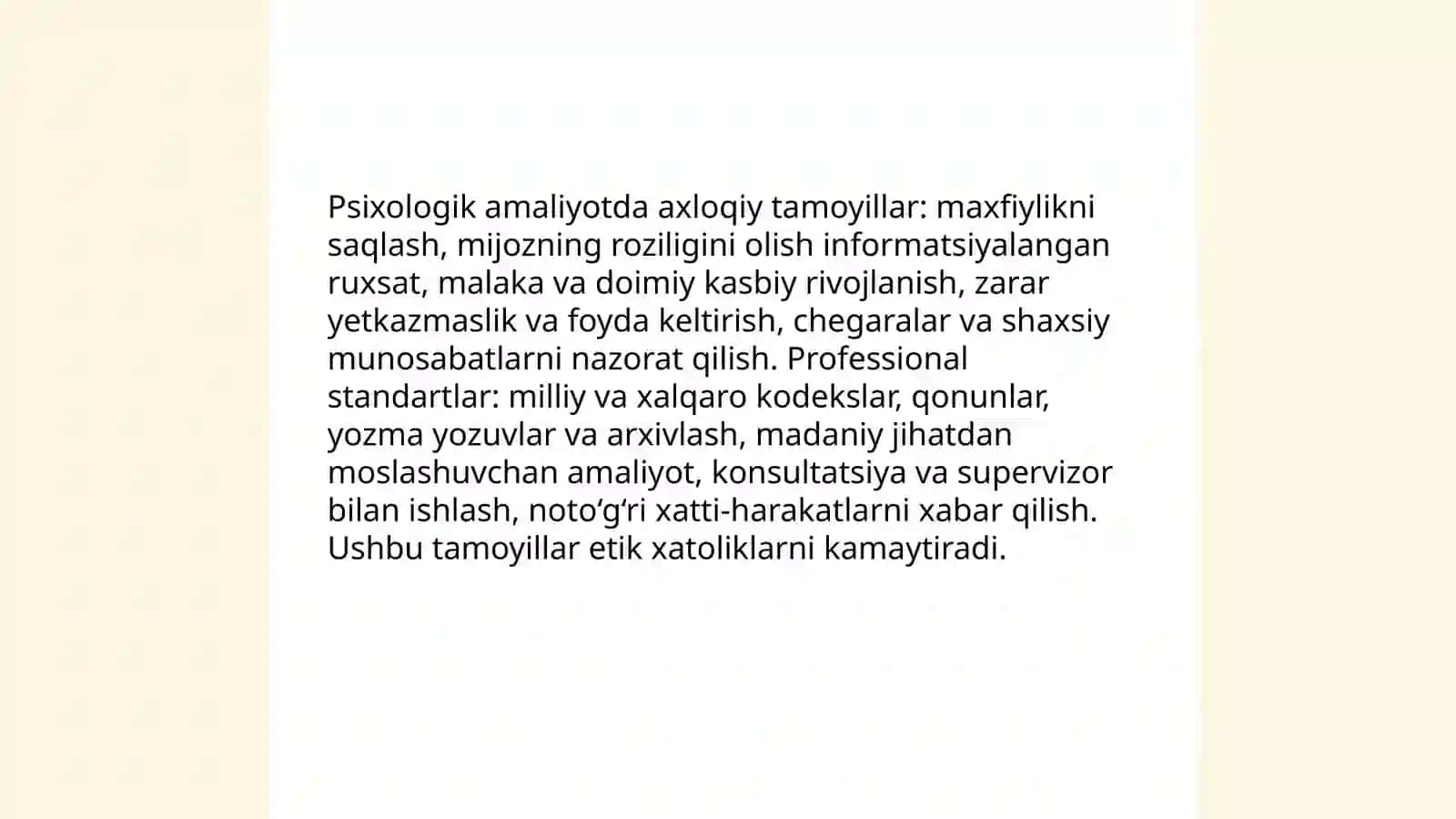 Psixologik xizmatda etik xatoliklar va ularni oldini olish 4