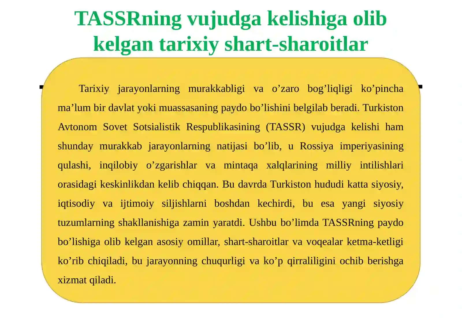 TASSRNING TASHKIL TOPISHI VA FAOLIYATINI TAHLIL ETISH 4