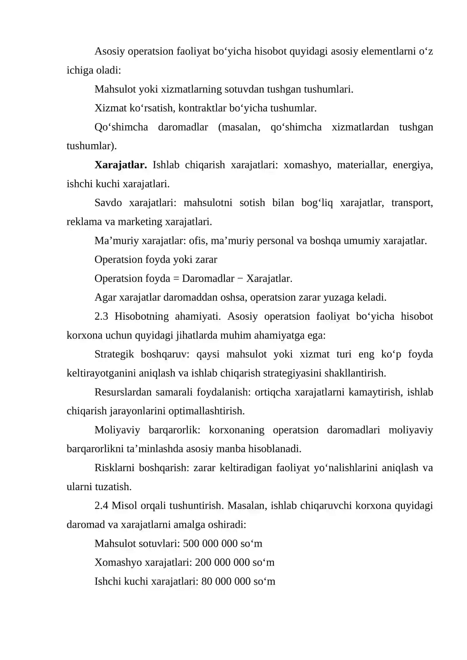 Faoliyatning  ayrim turlari boyicha hisobot 4