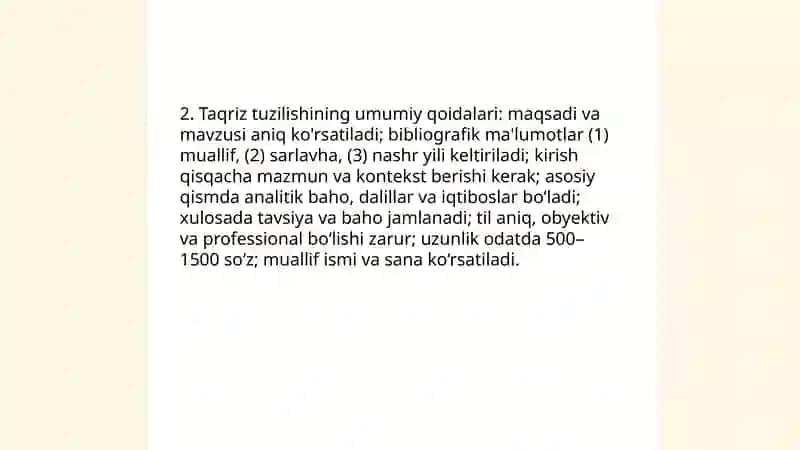 Taqriz tuzulishi 4