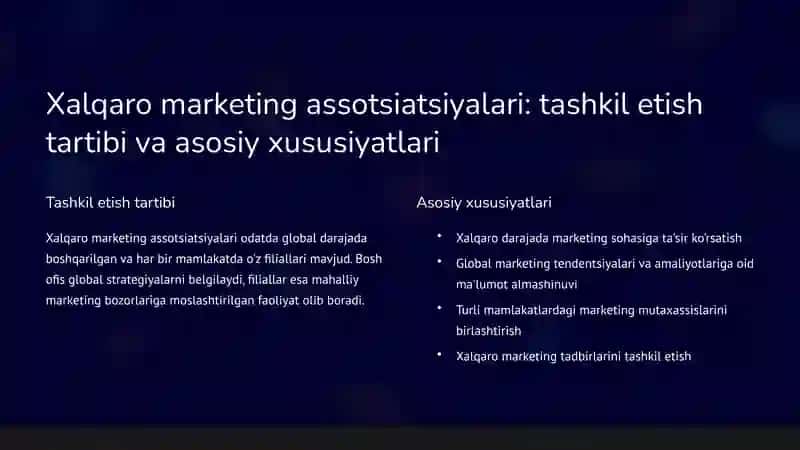 Xalqaro va milliy marketing assotsiatsiyalari 4