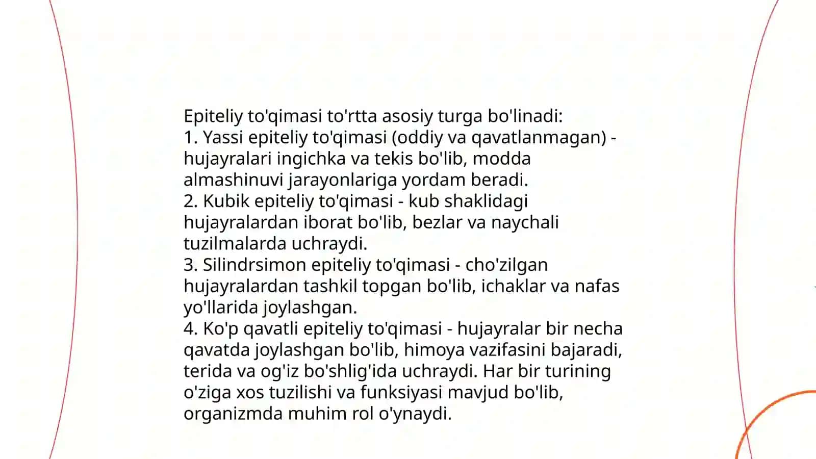 A'zolar shilliq pardalari tarkibidagi epiteleyning oʻziga xosligi 4