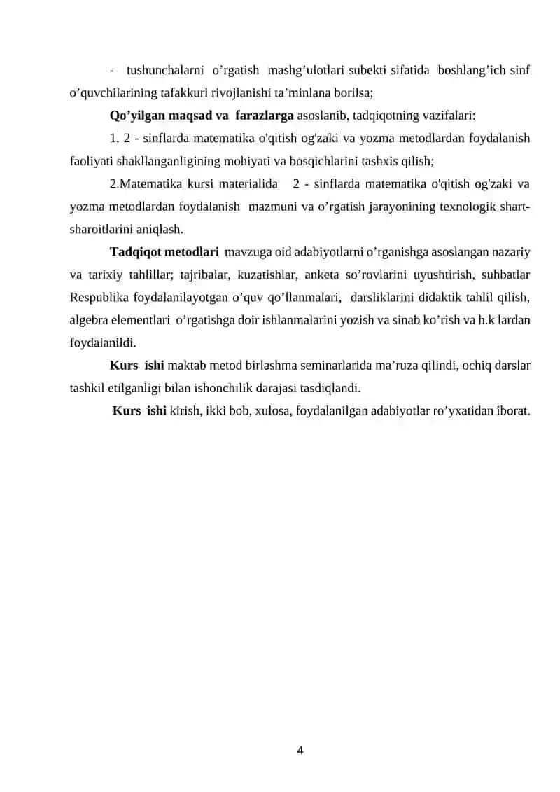 100 ICHIDA ARIFMETIK AMALLLARNI O’RGATISHDA INTERFAOL METODLARDAN FOYDALANISH 4