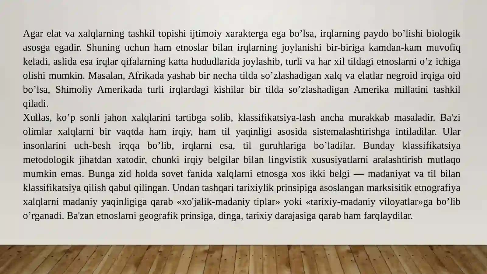 Jahon xalqlari klassifikatsiya tamoyillari, Avstraliya va Okeaniya xalqlarining tabiiy geografik sharoiti, etnogenezi va etnik tarixi muammolari 4