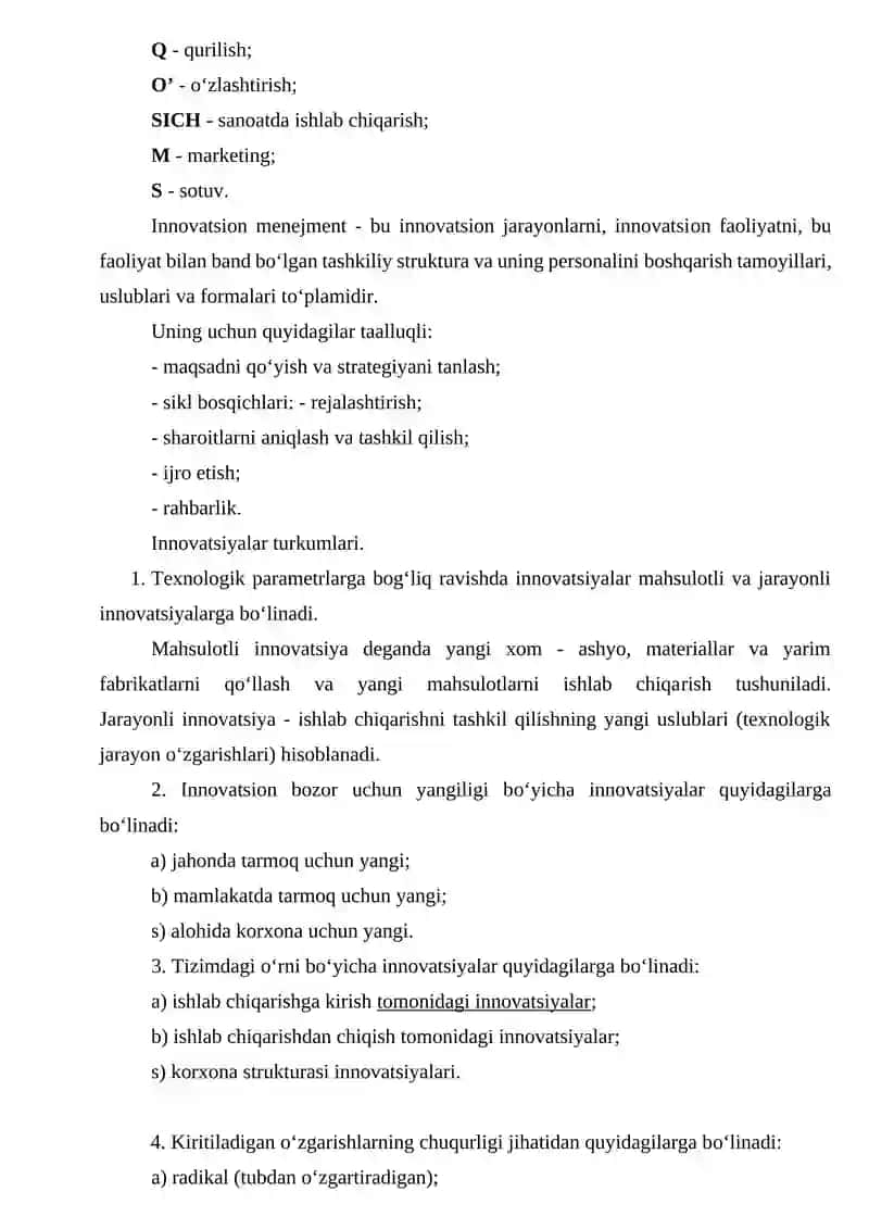 INNOVATSION FAOLIYATI ASOSLARI 4