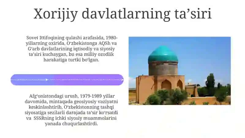 Mustaqillikka erishish arafasida O'zbekistondagi ijtimoiy siyosiy jarayonlar 4