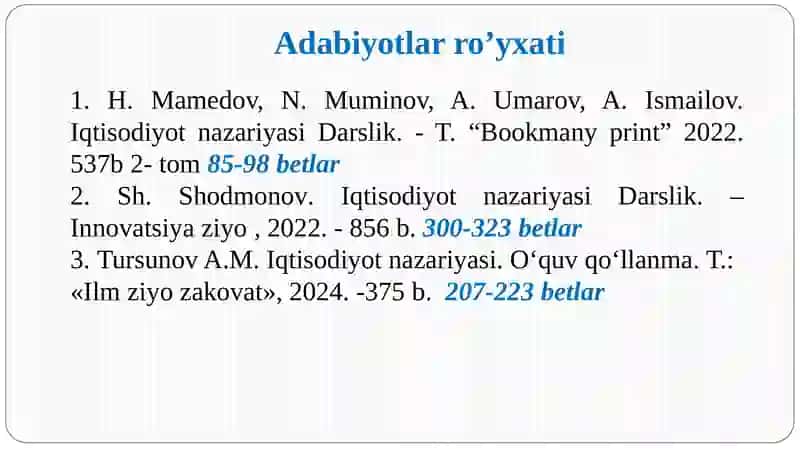 Ishlab chiqarish xarajatlari va foydasi 4