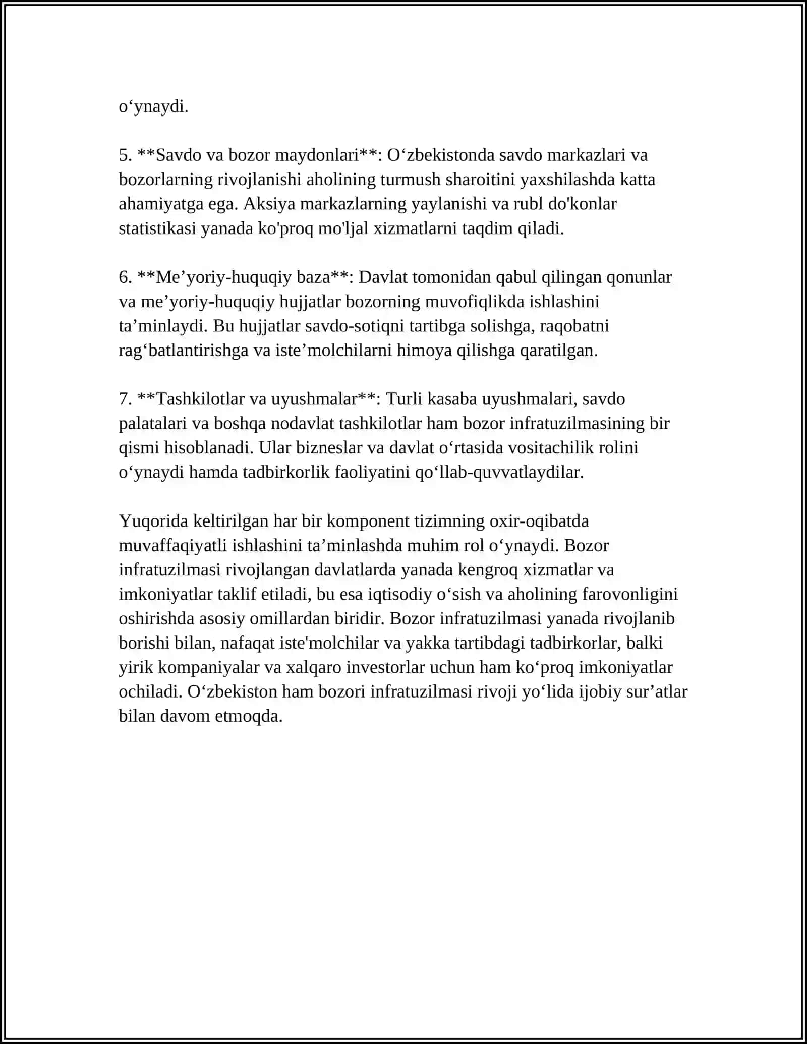 BOZOR INFRATUZILMASI VA UNING UNSURLARI 4