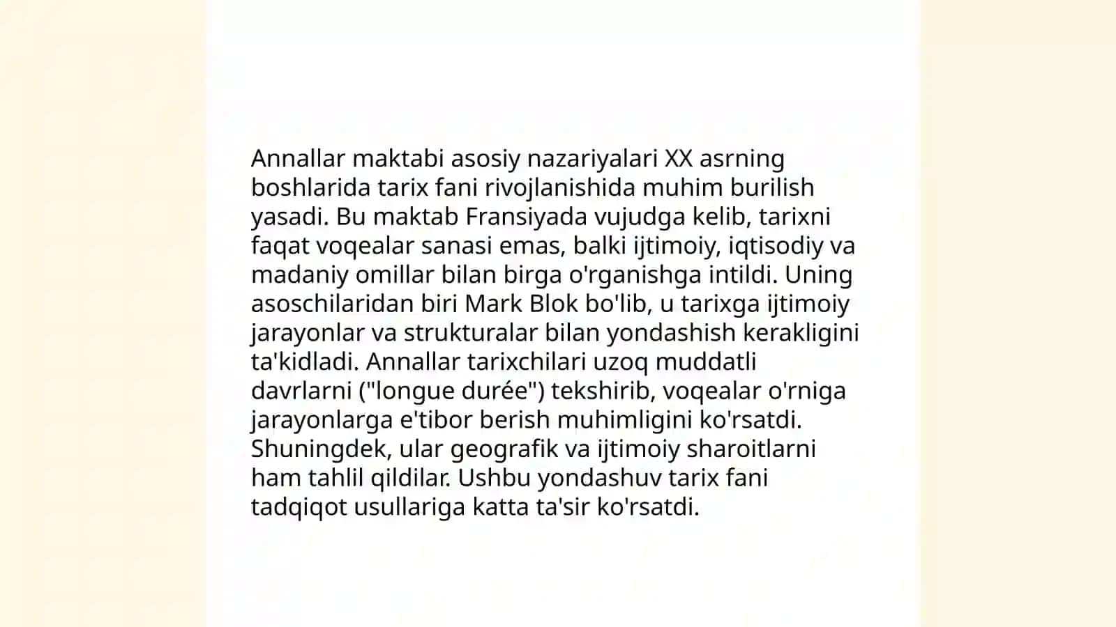 Annallar maktabi faoliyatini ilmiy o'rganish 4