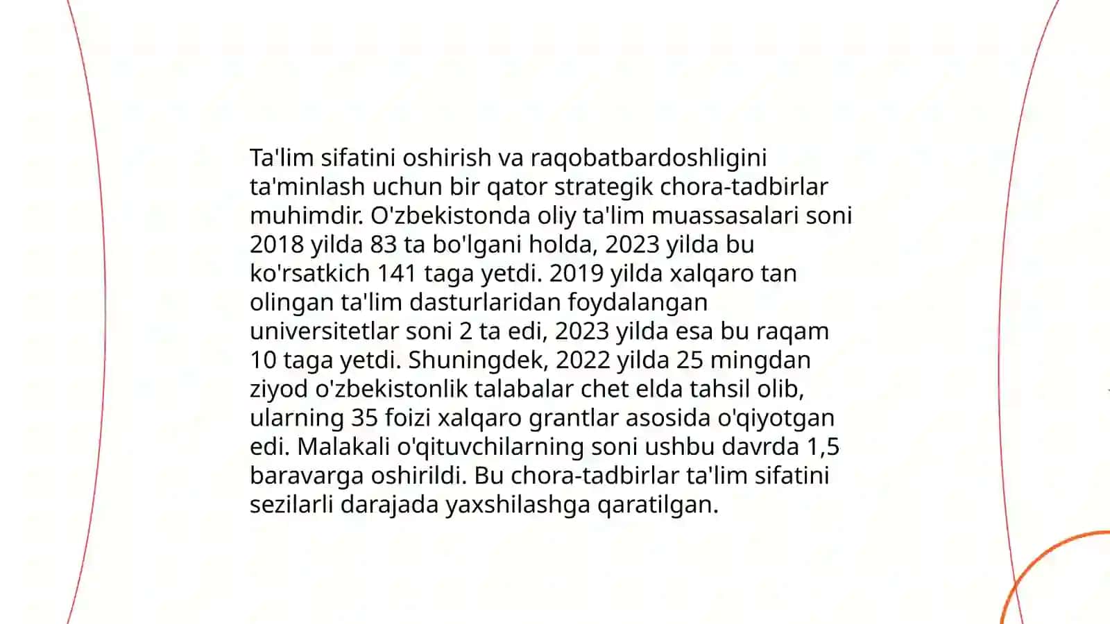 SH.M.Mirziyoyovning ta'lim-tarbiyaga oid fikirlari 4
