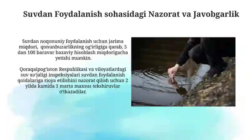 "Suv va suvdan foydalanish to‘g‘risida”gi qonuni" 4