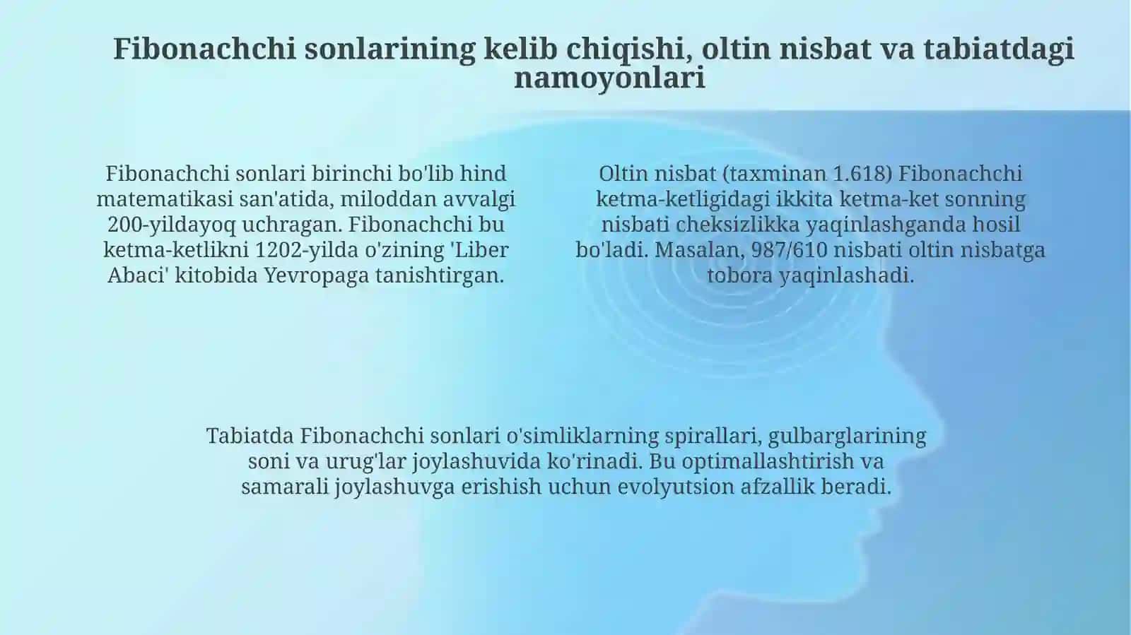 Fibonachchi sonlari 4