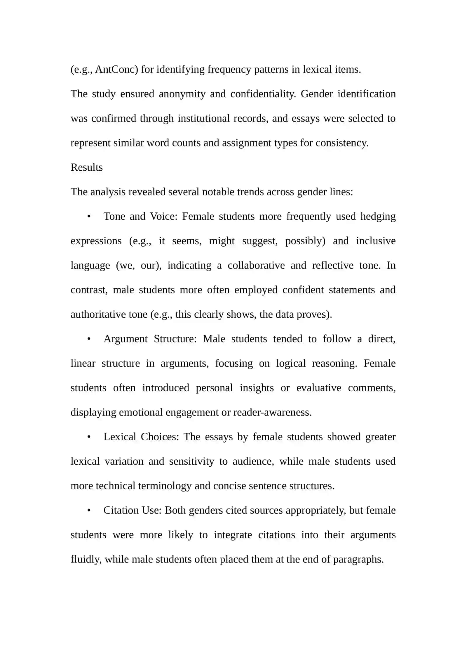 Gender Differences in Academic Writing Among University Students 4